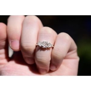 Alternative engagement ring unique rings for women raw stone sterling si…